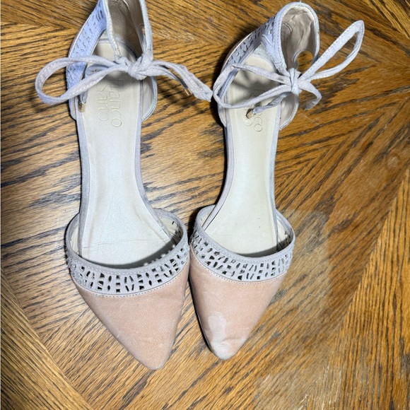 Franco Sarto Natural Leather and Suede Flats with Ankle Tie, 8 - Picture 4 of 13